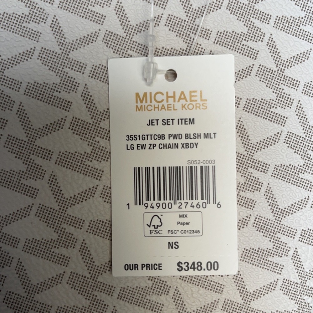 MICHAEL KORS LARGE EAST WEST ZIP CHAIN XBODY POWDER BLUSH MULTI - Picture 9 of 16